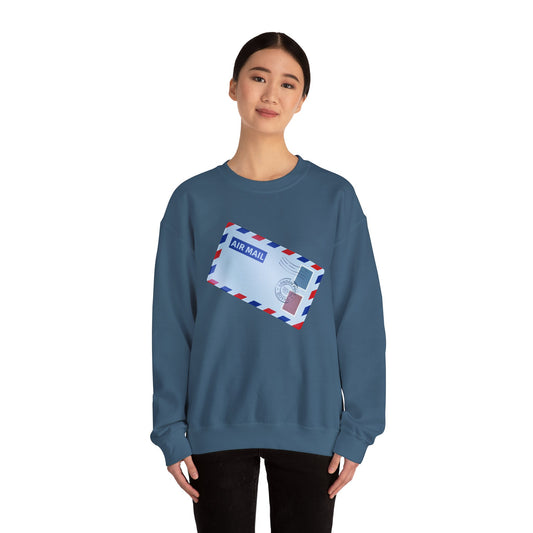 Unisex Heavy Blend™ Crewneck Sweatshirt - Vintage British Air Mail - Classic Postal Design