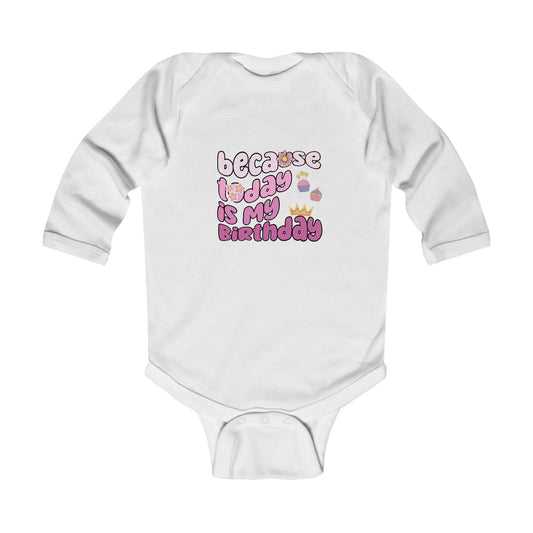 Birthday Celebration Infant Long Sleeve Bodysuit - Cute Design for Baby's Special Day