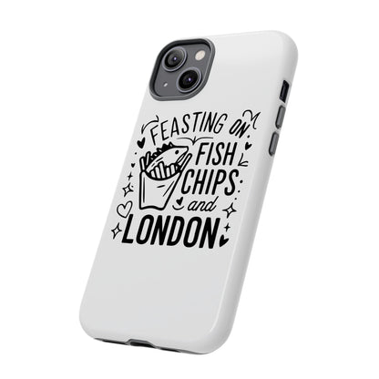 London Fish & Chips Phone Case | Fun Gift for Foodies, Travel Lovers, London Souvenir, Unique Accessories, Personalization Option
