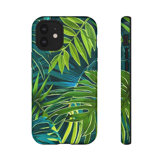 Tropical Phone Case - Durable Green Leaf Design, Eco-Friendly Gift, Trendy Accessory, Nature Lover's Case, Summer Vibes