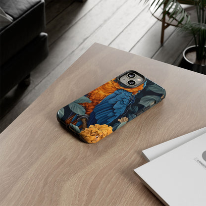 Tropical Parrot Phone Case - Tough Cases, Colorful Phone Cover, Nature Lover Gift, Floral Design, Bird Lover Accessory