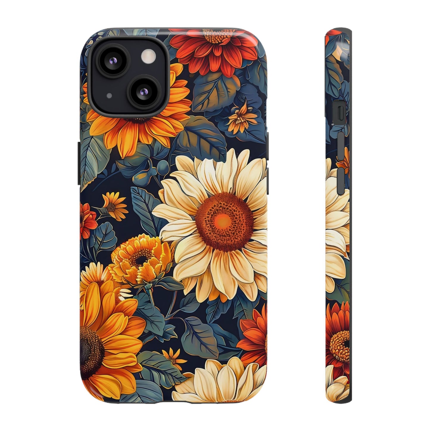 Floral Tough Phone Case | Sunflower Design, iPhone Cover, Protective Case, Gifts for Her, Floral Phone Accessory