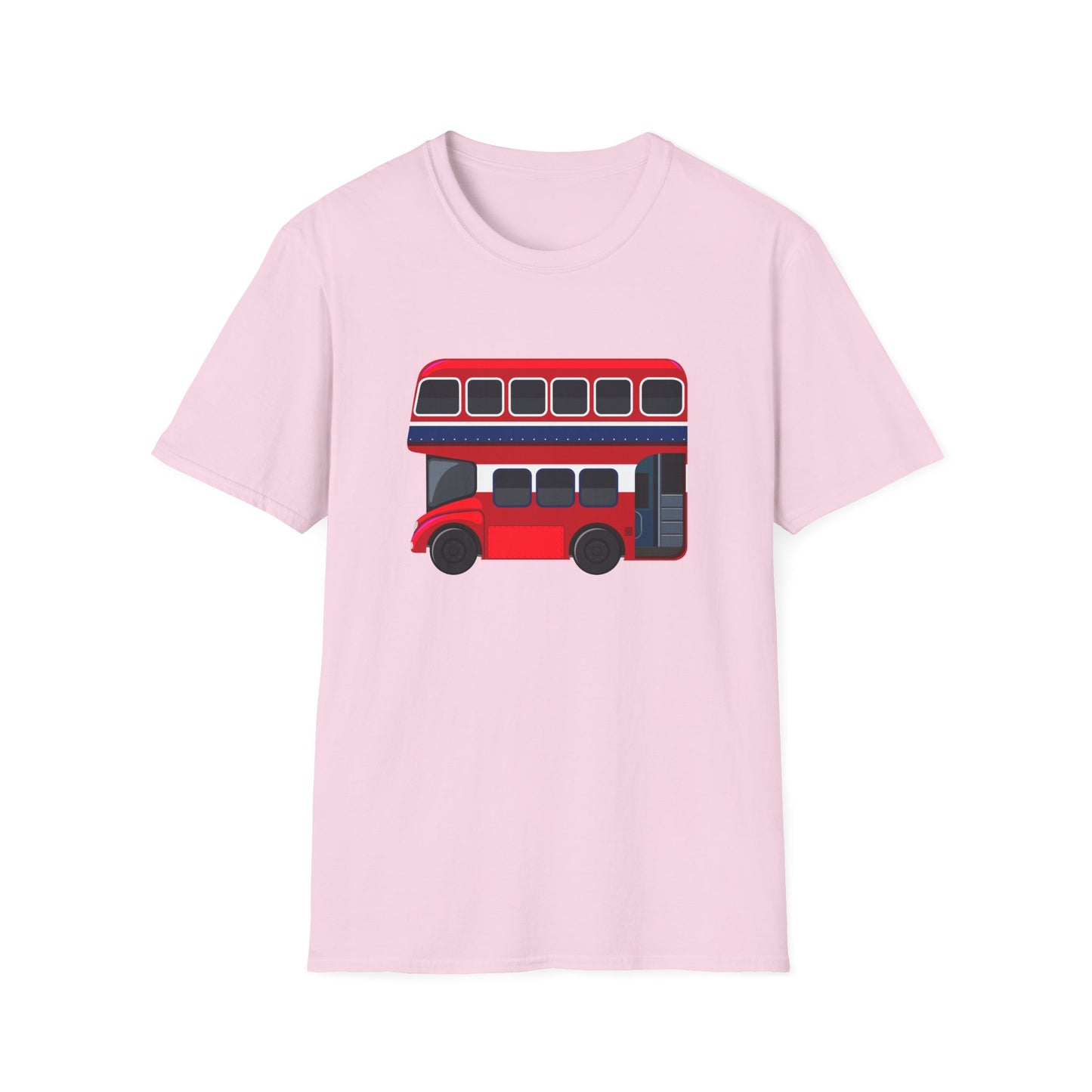 London Transport English Bus - Iconic Red Double-Decker Versatile Unisex Softstyle T-Shirt