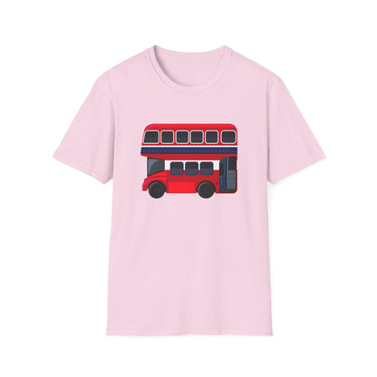 London Transport English Bus - Iconic Red Double-Decker Versatile Unisex Softstyle T-Shirt