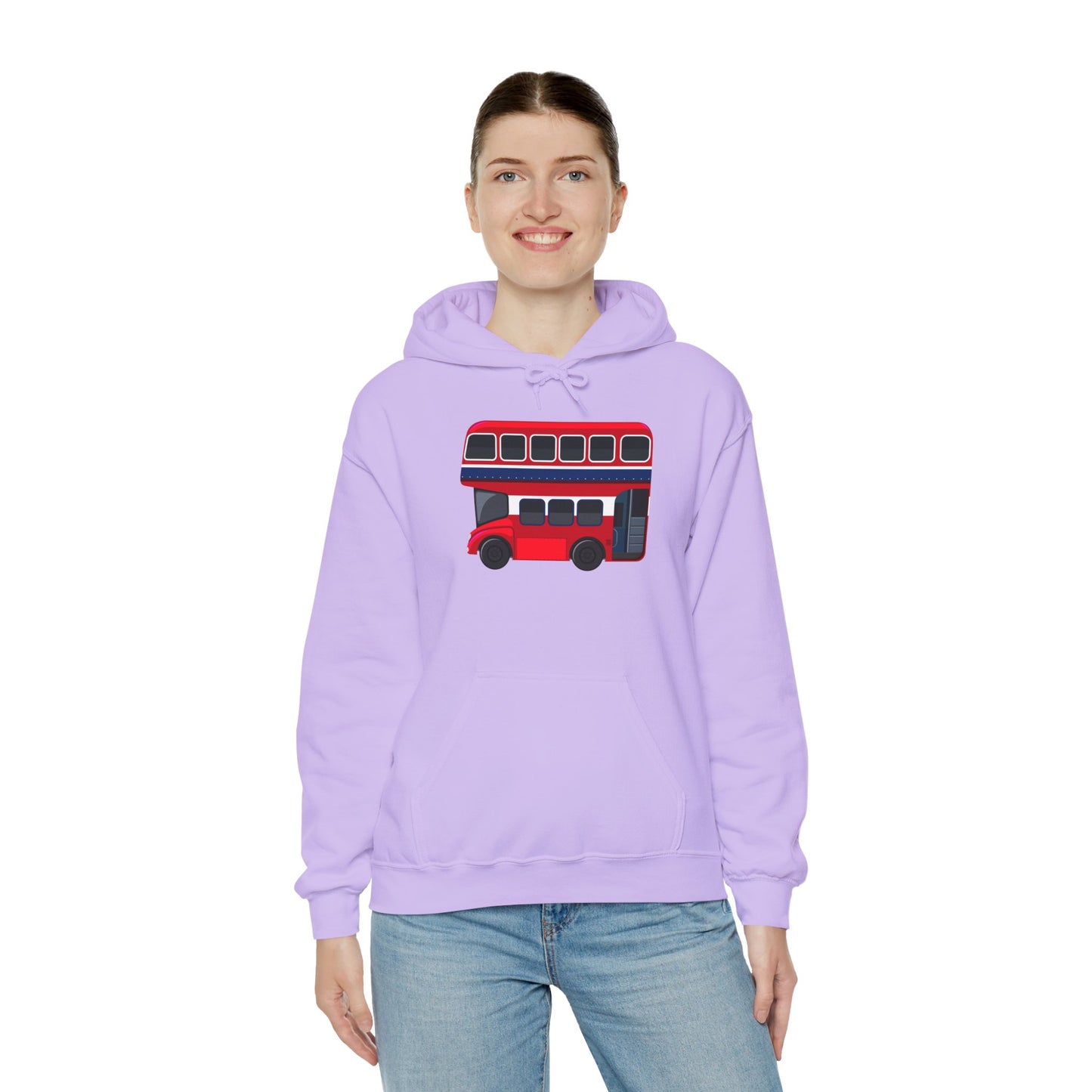 Unisex Heavy Blend™ Hooded Sweatshirt - All Aboard! - The London Double-Decker Bus