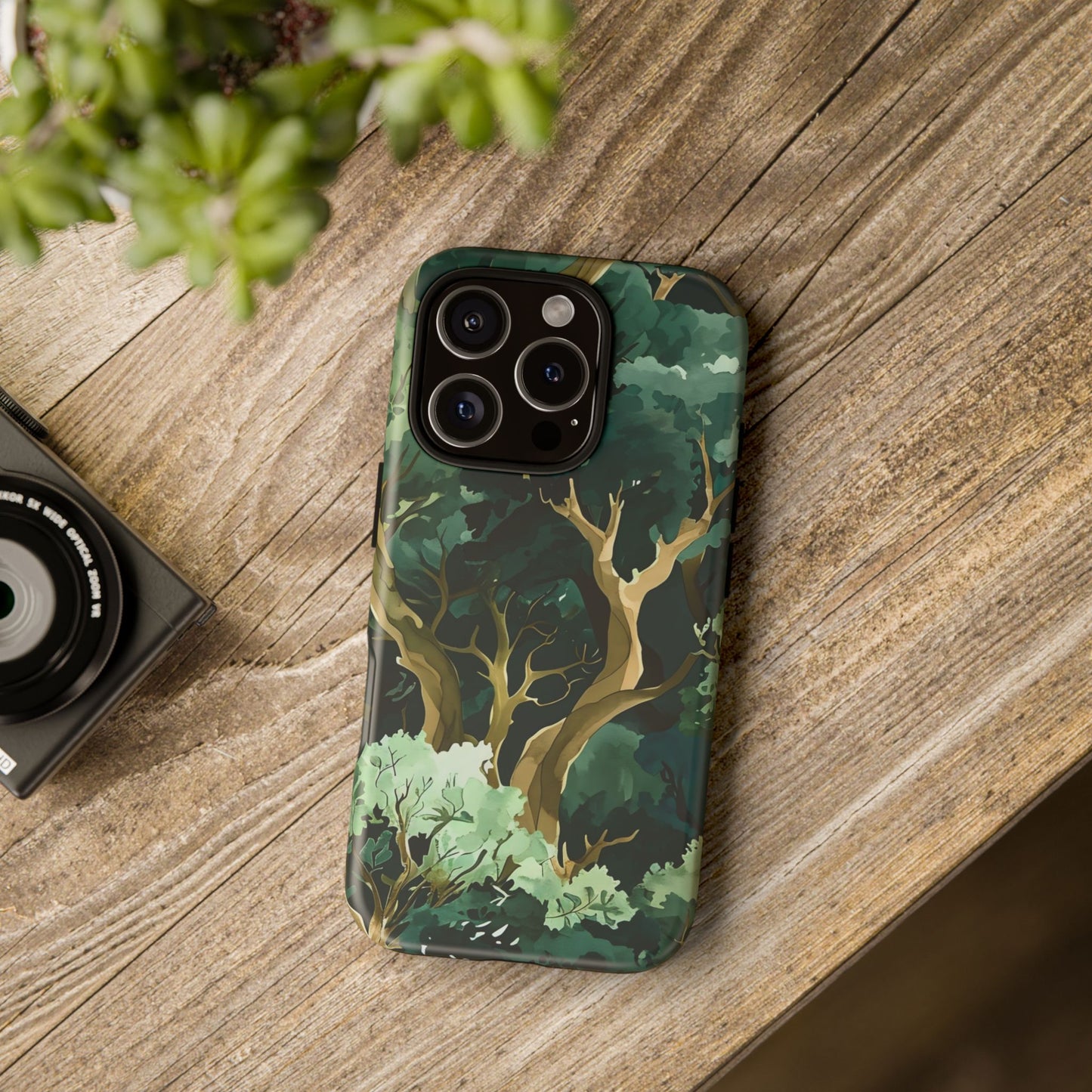 Forest Green Phone Case, Nature-Inspired Tough Cases, Eco-Friendly Gift, Outdoor Lover Accessory, Unique Phone Cover