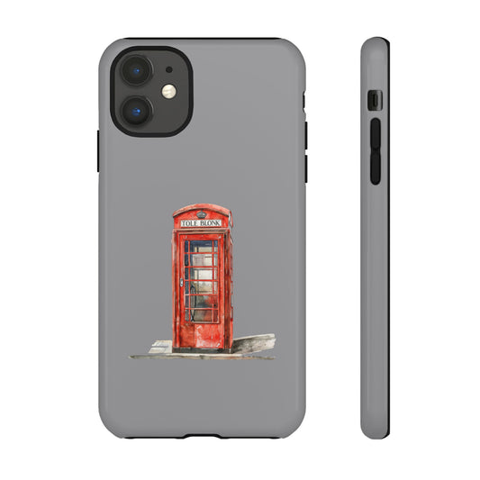 Red Phone Booth Phone Case, Vintage Style Case, Tough Cases for Gifts, Quirky Phone Accessories, Travel Lover's Gift