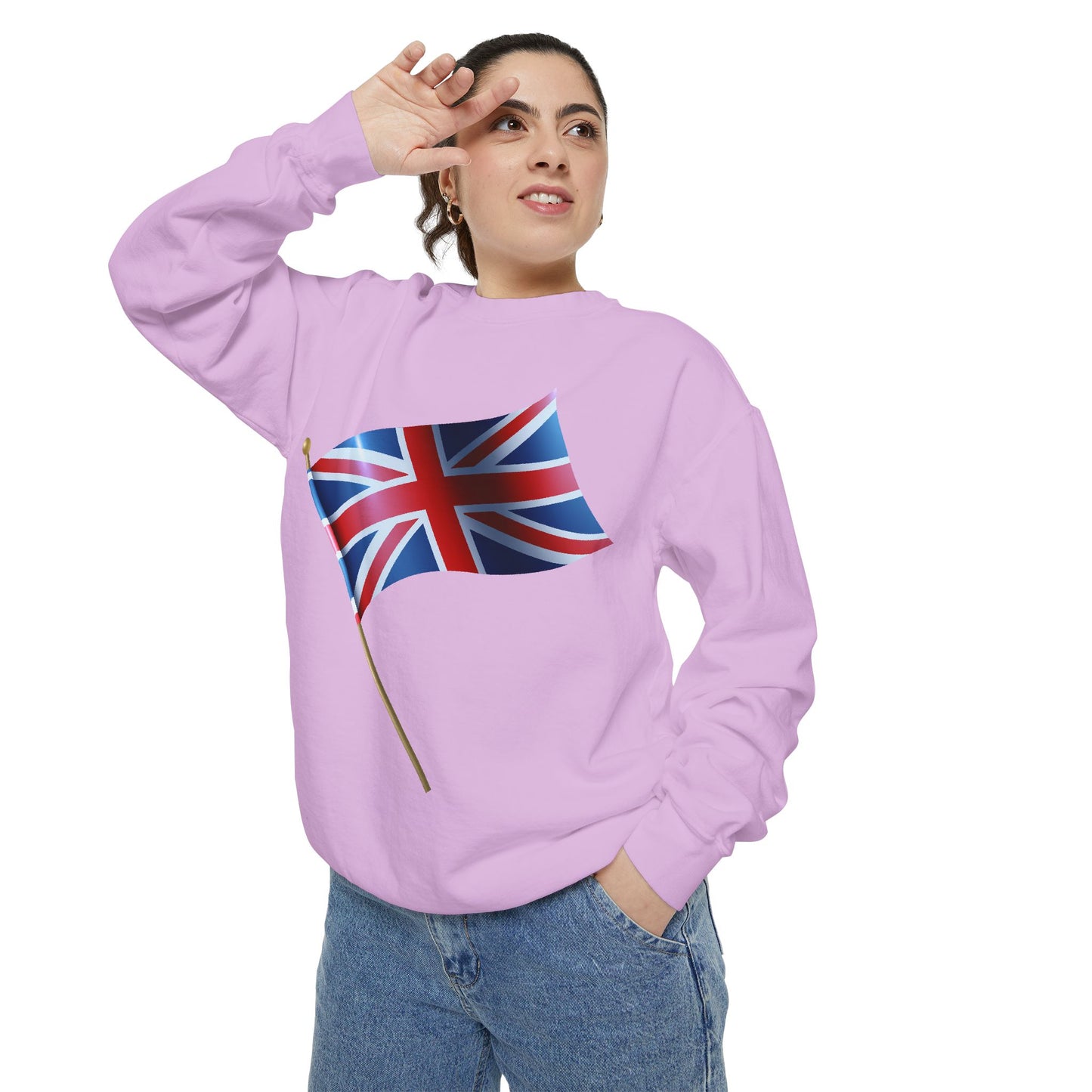 Unisex Garment-Dyed Sweatshirt - Classic UK Flag Design