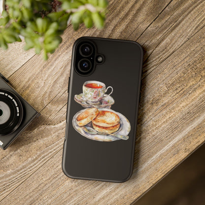 Tea Time Phone Case with Cookies Design, Cute Phone Cover, Gift for Tea Lovers, Kitchen Decor, Whimsical Style