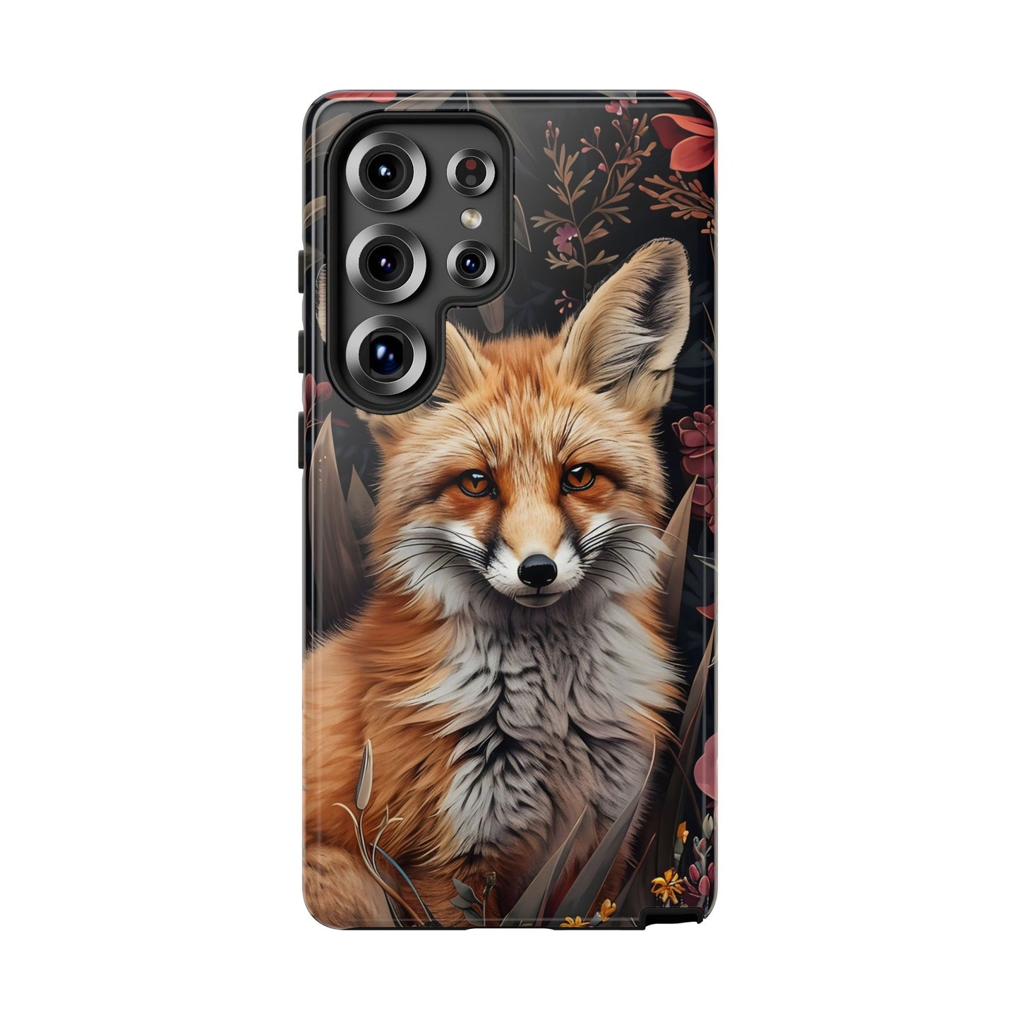Fox Floral Phone Case, Tough Cases for Animal Lovers, Nature Themed Gift, Cute Phone Cover, Wild Fox Protector