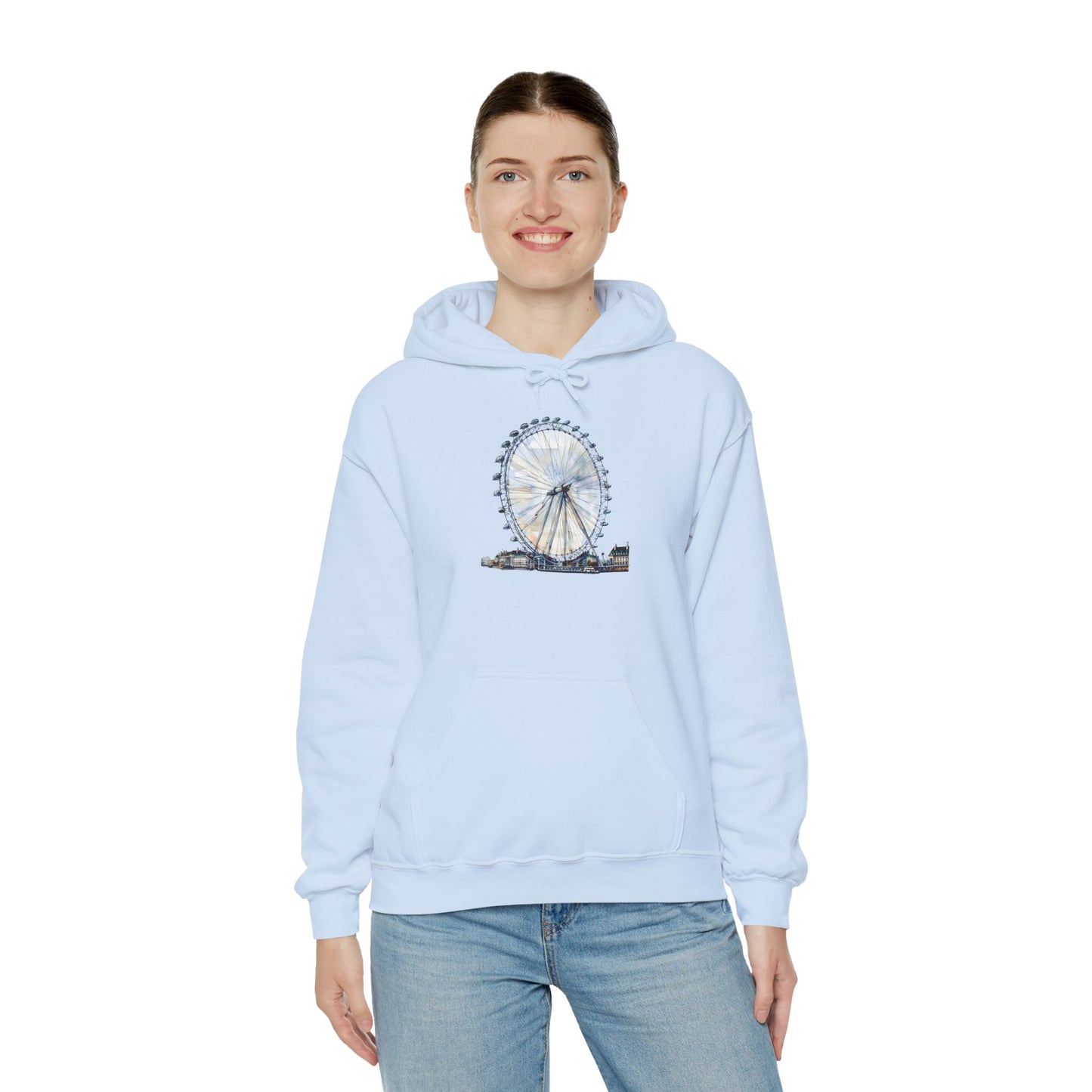 Unisex Heavy Blend™ Hooded Sweatshirt - London Eye - Iconic Ferris Wheel