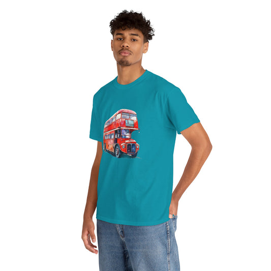 Unisex Heavy Cotton T-Shirt - London’s Signature English Bus