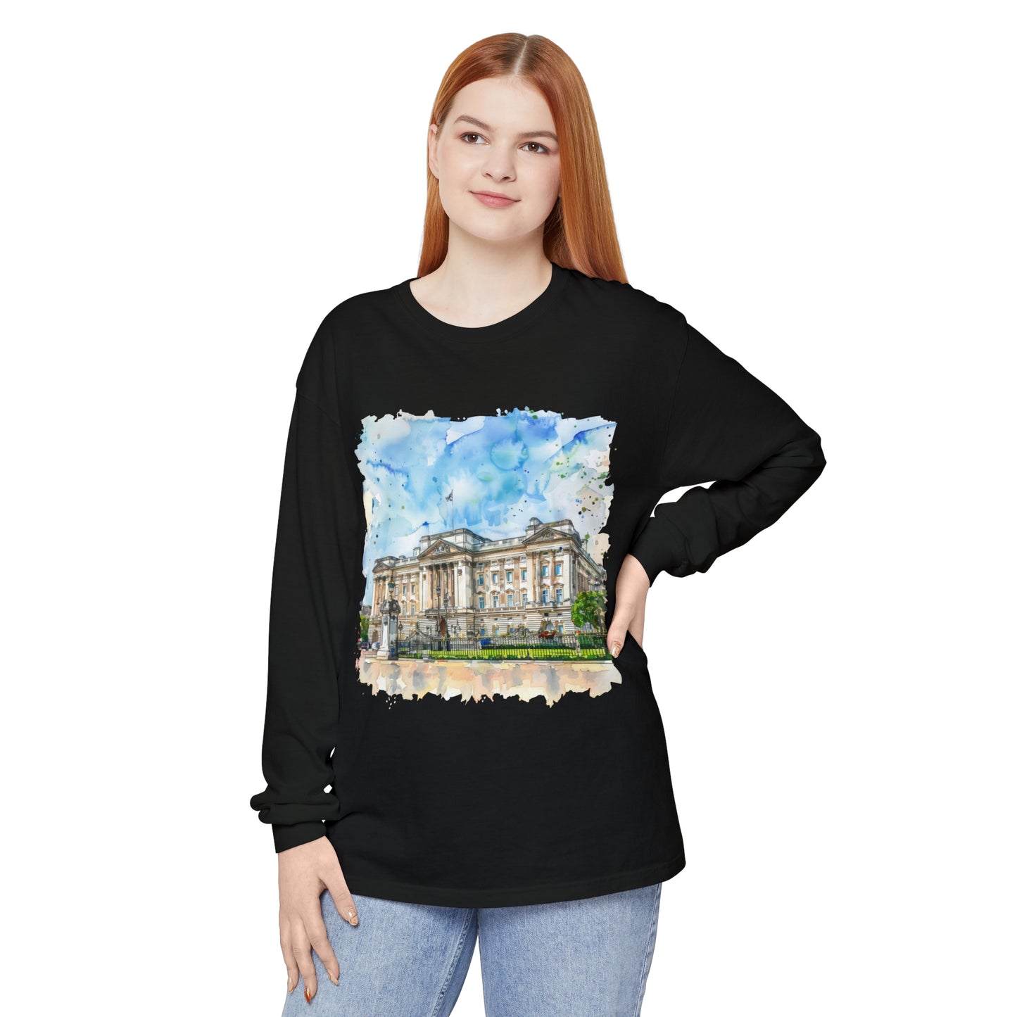 Unisex Garment-dyed Long Sleeve T-Shirt - British Nature - Scenic Landscapes and Natural Beauty