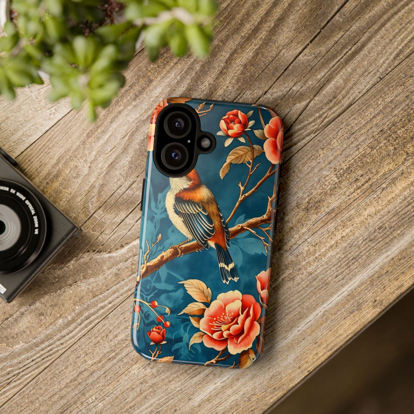 Bird & Floral Phone Case, Tough Cases for Nature Lovers, Gift for Her, Customizable Design, Vibrant Tech Accessories