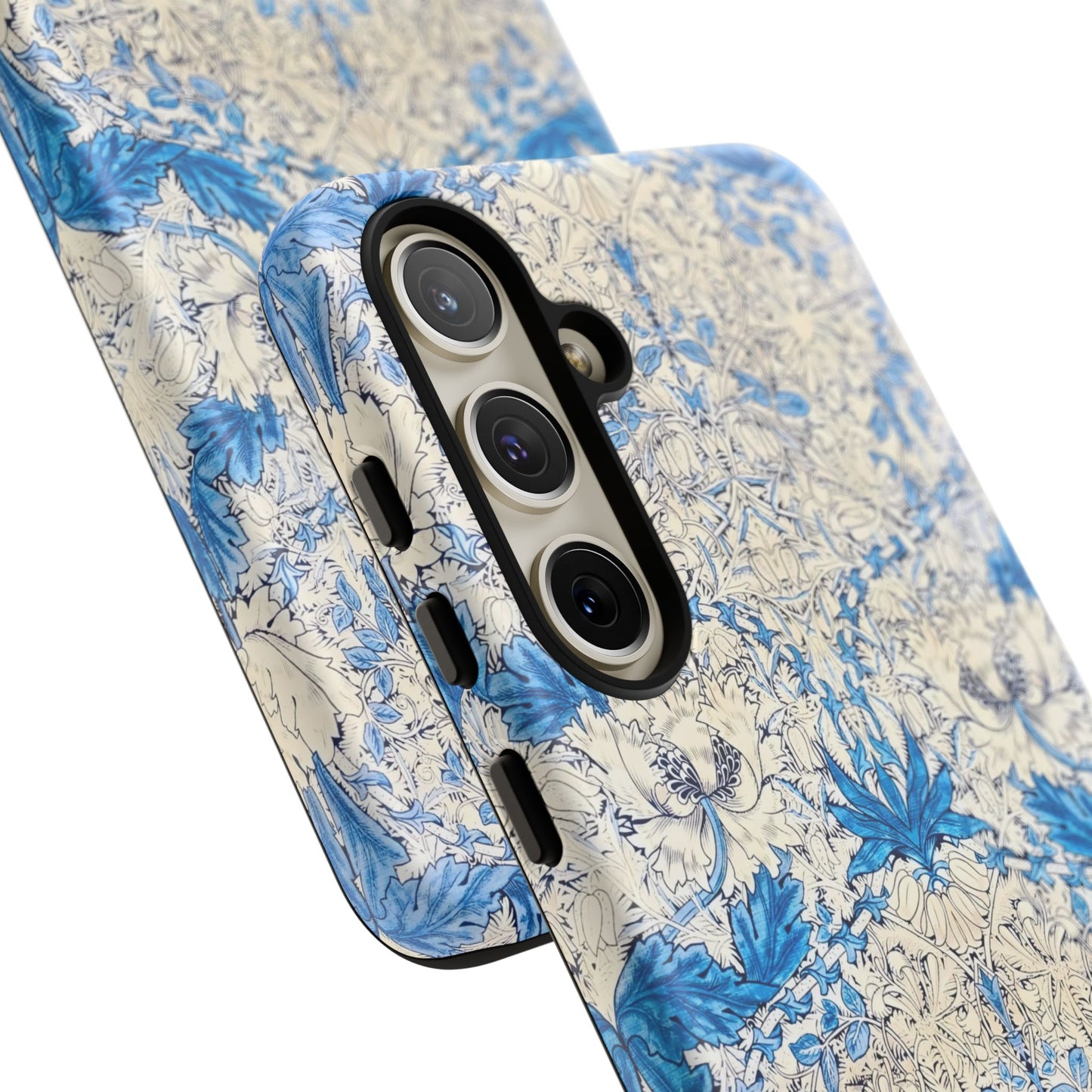 Elegant Floral Phone Case, Tough iPhone Cover, Stylish Mobile Protector, Blue Patterned Case, Unique Gift for Her