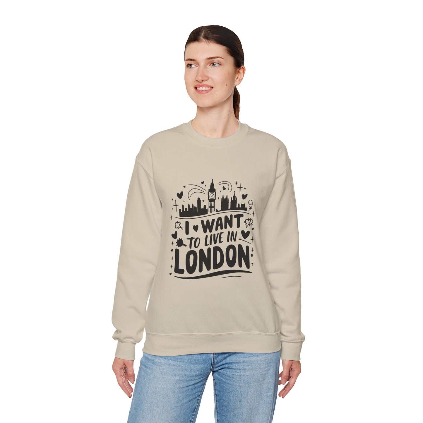 Unisex Heavy Blend™ Crewneck Sweatshirt - I want to Live in Beautiful London