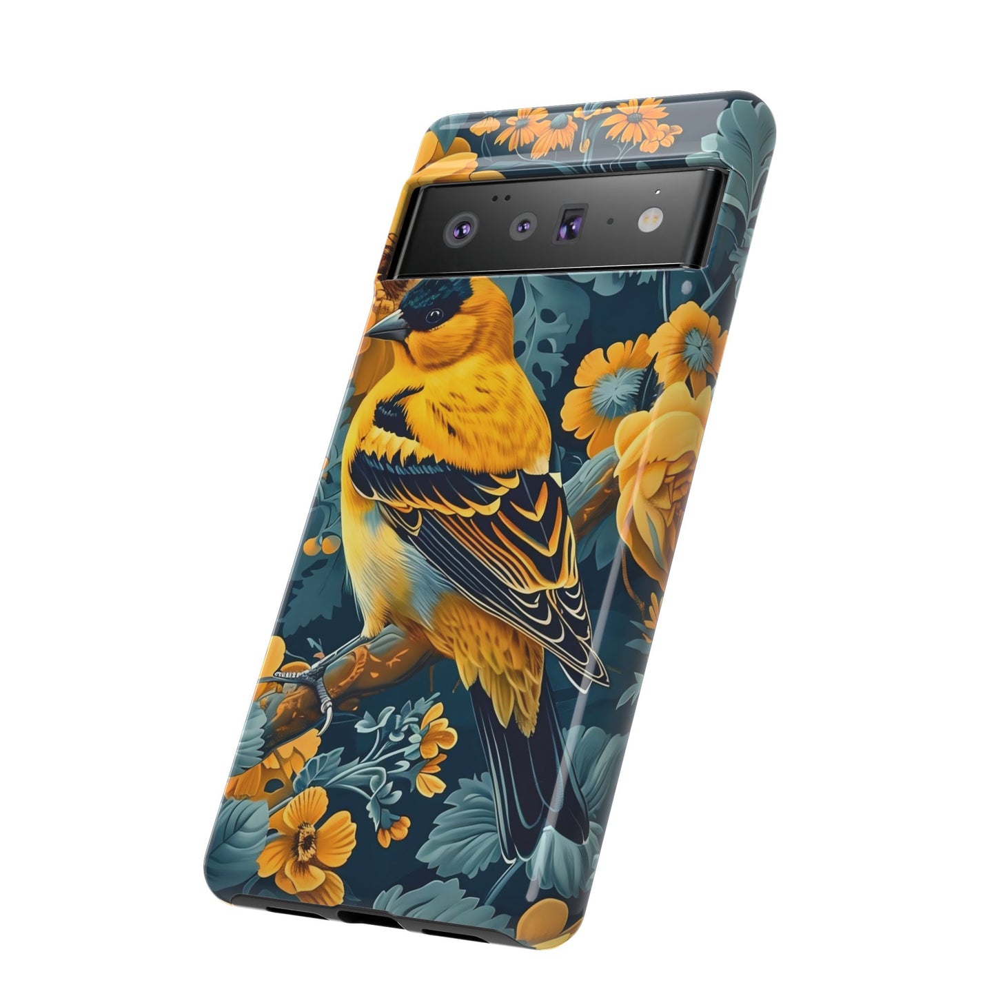 Colorful Bird Phone Case, Tough Phone Cover, Floral Phone Accessories, Nature Lover Gift, Unique Smartphone Case, Birthday Present