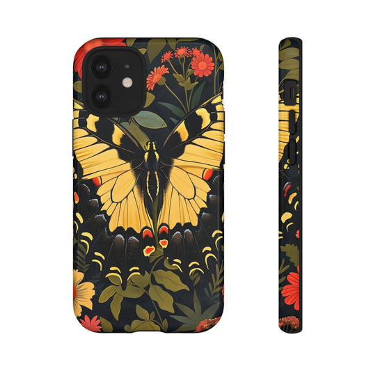 Butterfly Floral Phone Case, Tough Cases with Vibrant Design, Protective Cover for Nature Lovers, Gift for Her