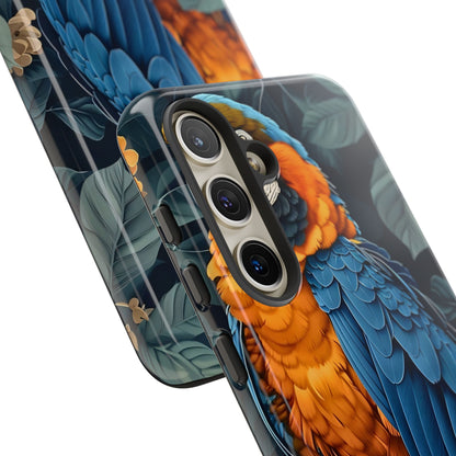 Tropical Parrot Phone Case - Tough Cases, Colorful Phone Cover, Nature Lover Gift, Floral Design, Bird Lover Accessory