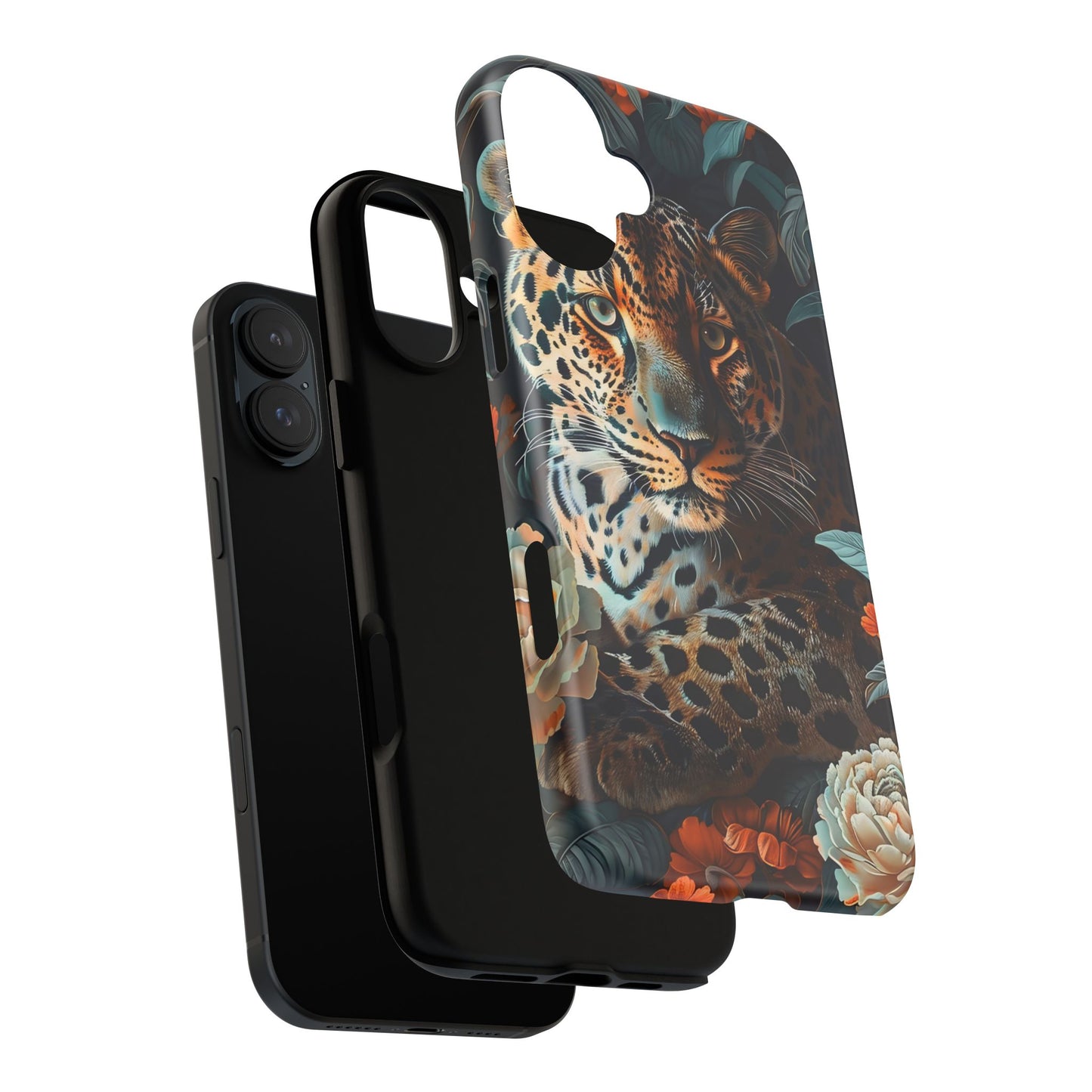 Wildlife Phone Case with Leopard Design | Tough Cases, Animal Prints, Floral Phone Cover, Gift for Nature Lovers, Unique Phone Accessories