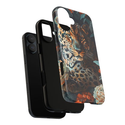 Wildlife Phone Case with Leopard Design | Tough Cases, Animal Prints, Floral Phone Cover, Gift for Nature Lovers, Unique Phone Accessories