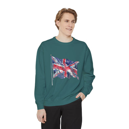Unisex Garment-Dyed Sweatshirt Trendy - British Flag