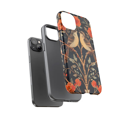 Floral Phone Case – Tough Cases with Bird Design, Unique Gift for Nature Lovers, Stylish Tech Accessory, Phone Cover, Artistic Case