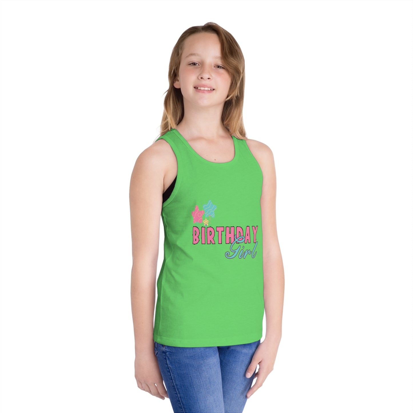 Birthday Girl Tank Top, Kids Jersey Tank, Birthday Apparel, Summer Top, Party Outfit, Cute Gift for Girls