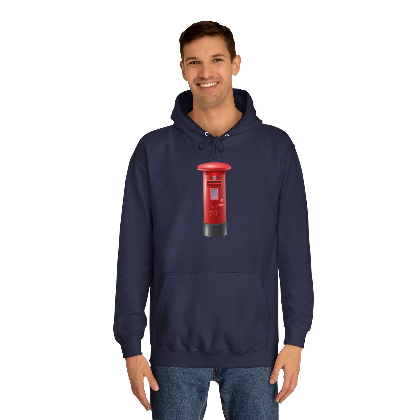 Unisex College Hoodie - UK Royal Mailbox - British Postbox Iconic