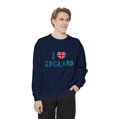 Unisex Garment-Dyed Sweatshirt Relaxed - I Love England