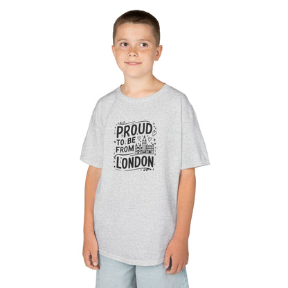 Kids Tee -  Proud to Be From London - Fun Graphic Cotton Shirt