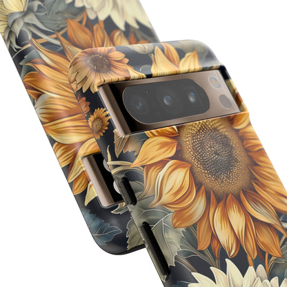 Floral Phone Case for Tough Cases, Sunflower Design, Nature Lover Gift, Birthday Present, Eco-Friendly Accessories, Summer Vibes
