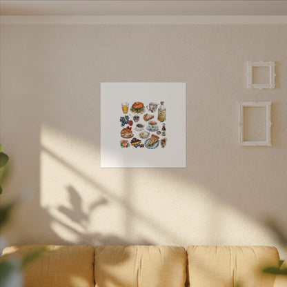 Breakfast Feast Canvas Print, Food Art, Kitchen Decor, Gifting for Food Lovers, Brunch Vibes, Wall Art