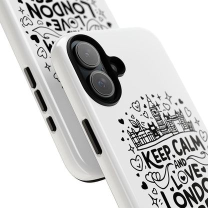 London Vibes Phone Case – Keep Calm Design, iPhone Accessories, Gift for Travelers, London Souvenir, Unique Cell Phone Cover