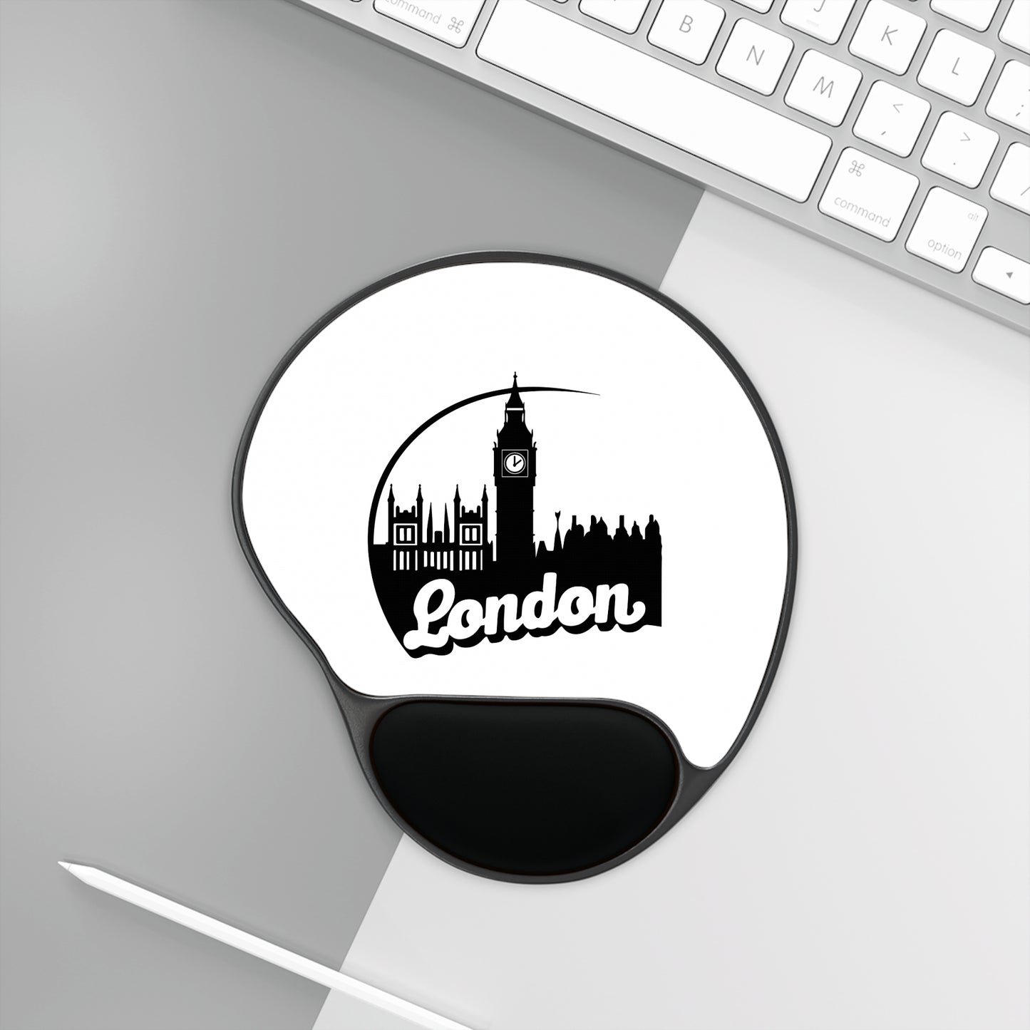 London Skyline Mouse Pad with Wrist Rest, Ergonomic Office Accessory, Computer Desk Gift, London Lover Decor, Productivity Tool