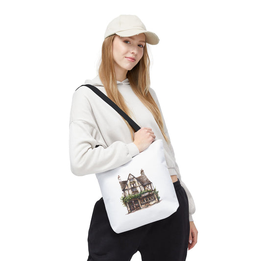 Charming Cottage Tote Bag, AOP, Ideal for Farmers' Market, Eco-Friendly Shopping, Travel Companion, Unique Gift for Nature Lovers