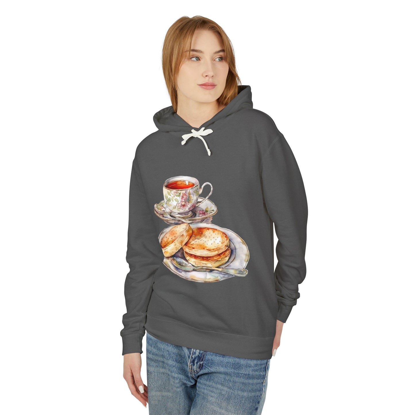 Unisex Lightweight Hooded Sweatshirt - Dine Like a Monarch - Classic Royal Dishes of Britain