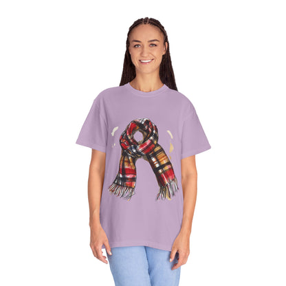 Unisex Garment-Dyed T-shirt - Classic British Plaid Scarf Design