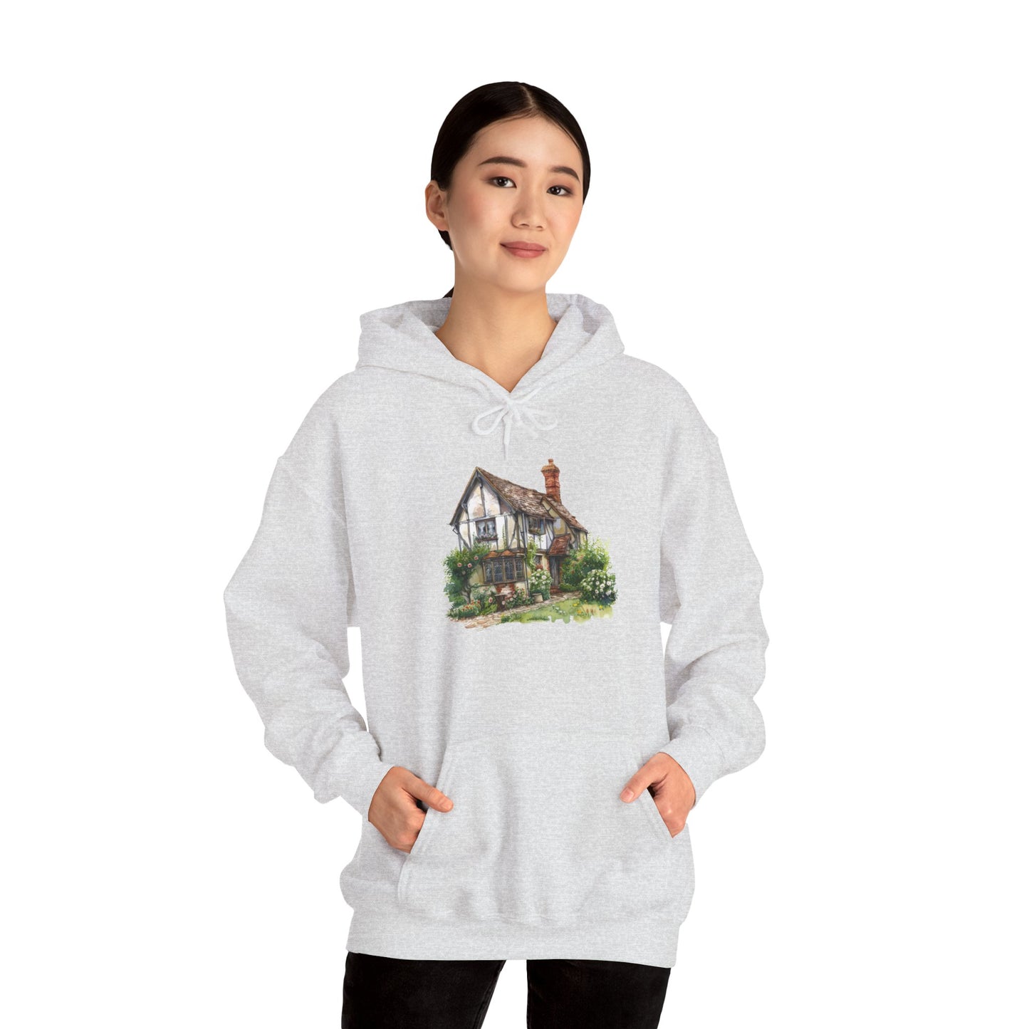 Unisex Heavy Blend™ Hooded Sweatshirt - Charming & Cozy - Life in a British Village House