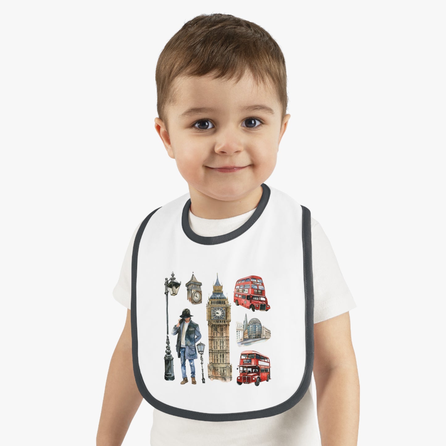 London Adventures Baby Bib | Cute Bib for Babies, Fun Baby Accessories, Baby Shower Gift, Toddler Meal Time