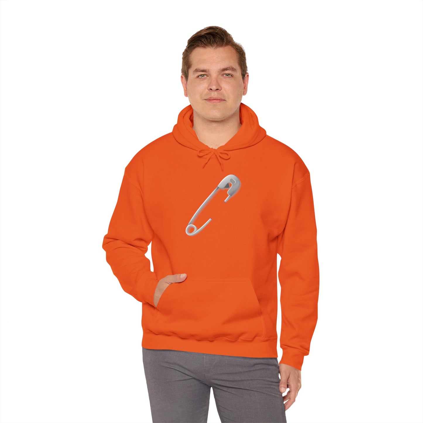 Unisex Heavy Blend™ Hooded Sweatshirt - Aesthetic Minimalist Safety Pin