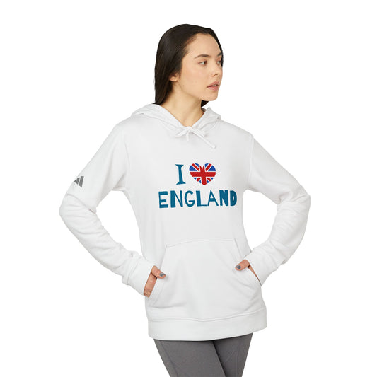 I Love England Unisex Fleece Hoodie - Comfortable British Pride Sweatshirt for Everyday Wear
