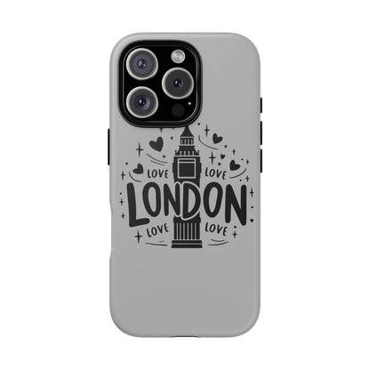 London Love Phone Case, Tough Cases, Stylish Phone Accessories, Unique Gift for Travelers, London Souvenir, Love Design