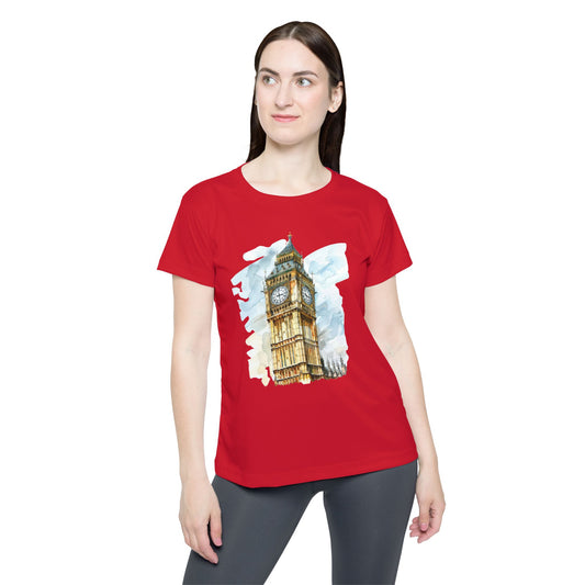 Women's Sports Jersey - Workout Tee for Travel Lovers - Classy Big Ben Clock Tower Design