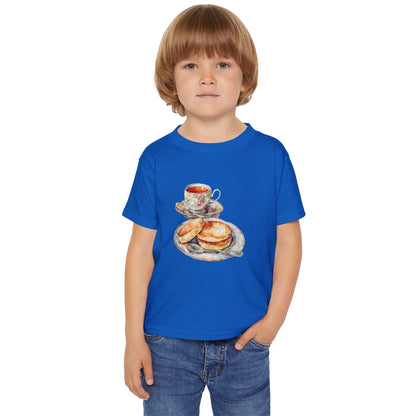 Toddler Tee with Cup and Biscuit Design - Gourmet Food Art Print for Kitchen Decor