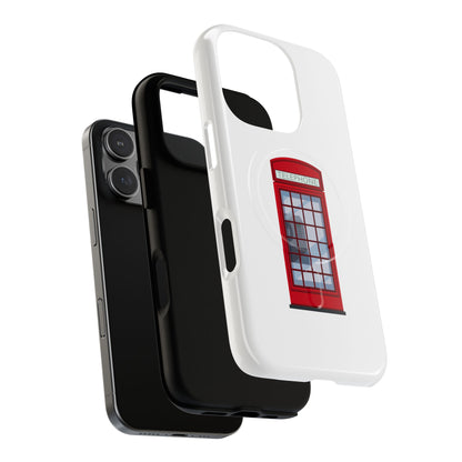 Vintage Phone Booth Magnetic Case, Tough Phone Cover, Unique Gift for Travelers, Retro Phone Accessories, Fun Custom Case