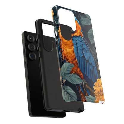 Tropical Parrot Phone Case - Tough Cases, Colorful Phone Cover, Nature Lover Gift, Floral Design, Bird Lover Accessory