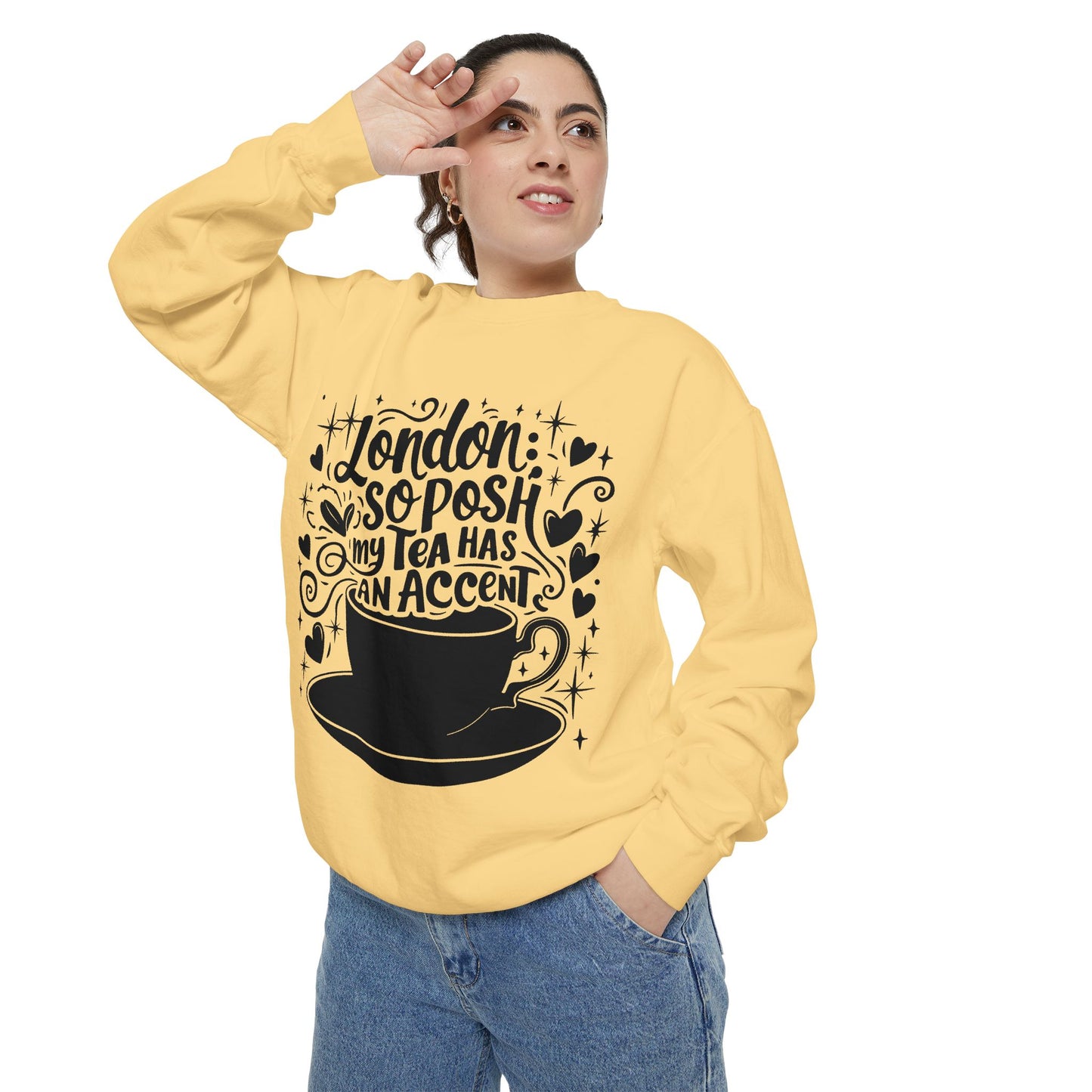 Unisex Garment-Dyed Sweatshirt - London's Nostalgic Tea