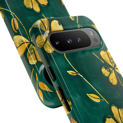 Floral Phone Case with Gold Accents, Tough Phone Cover, Stylish Phone Protector, Unique Gift for Her, Nature Lover Accessory