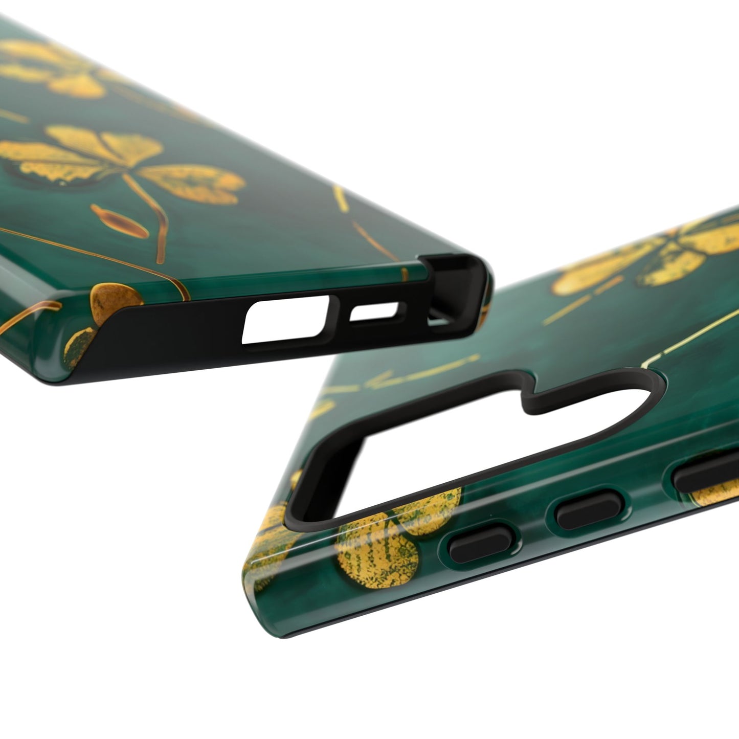 Floral Phone Case with Gold Accents, Tough Phone Cover, Stylish Phone Protector, Unique Gift for Her, Nature Lover Accessory